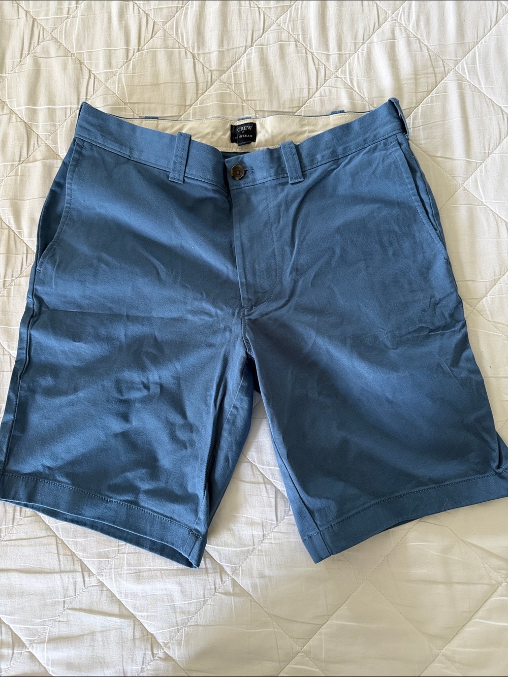 J. Crew Flat Front Chino Shorts in Slate Blue